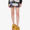 Printed cotton blend miniskirt