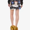 Printed cotton blend miniskirt