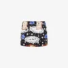 Printed cotton blend miniskirt