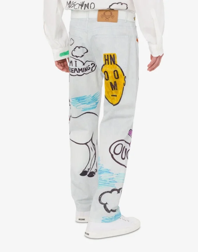 Printed cotton bull trousers Printed cotton bull trousers
