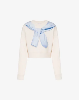 Printed cotton crop sweatshirt