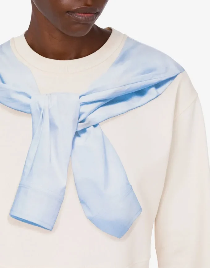 Printed cotton crop sweatshirt