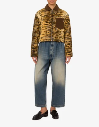 Printed cotton gabardine jacket