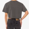 Printed cotton jersey crop T-shirt