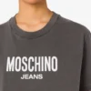 Printed cotton jersey crop T-shirt