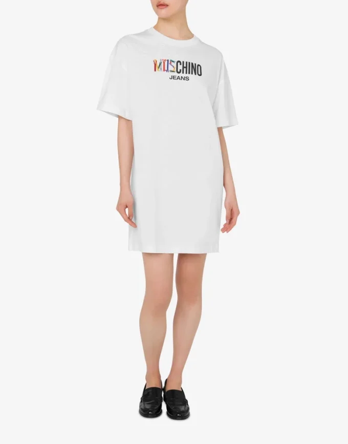 Printed cotton jersey dress