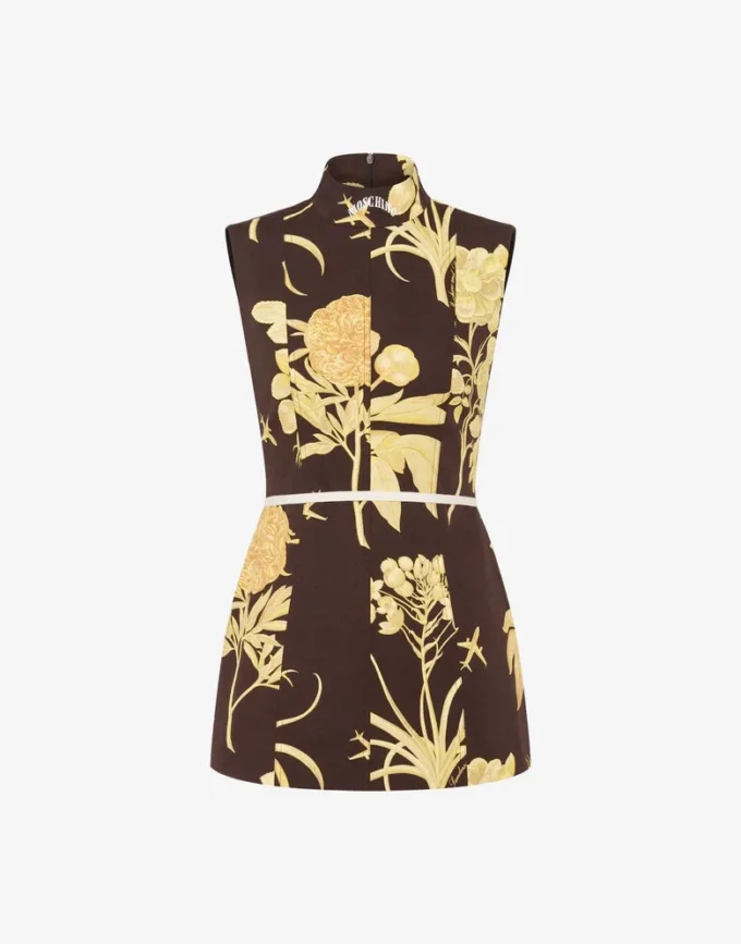 Printed cotton poplin dress