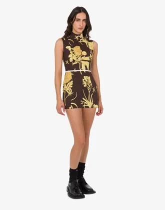 Printed cotton poplin dress