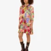 Printed cotton poplin dress