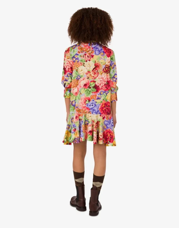 Printed cotton poplin dress