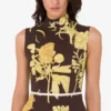 Printed cotton poplin dress