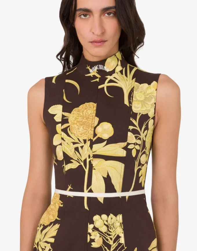Printed cotton poplin dress