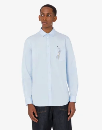 Printed cotton poplin shirt