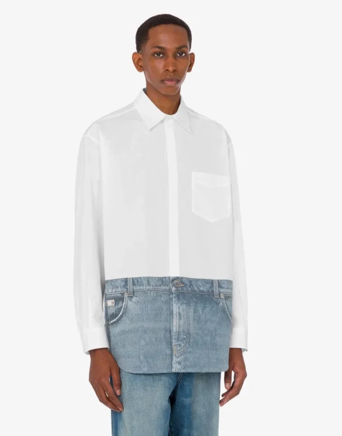 Printed cotton poplin shirt