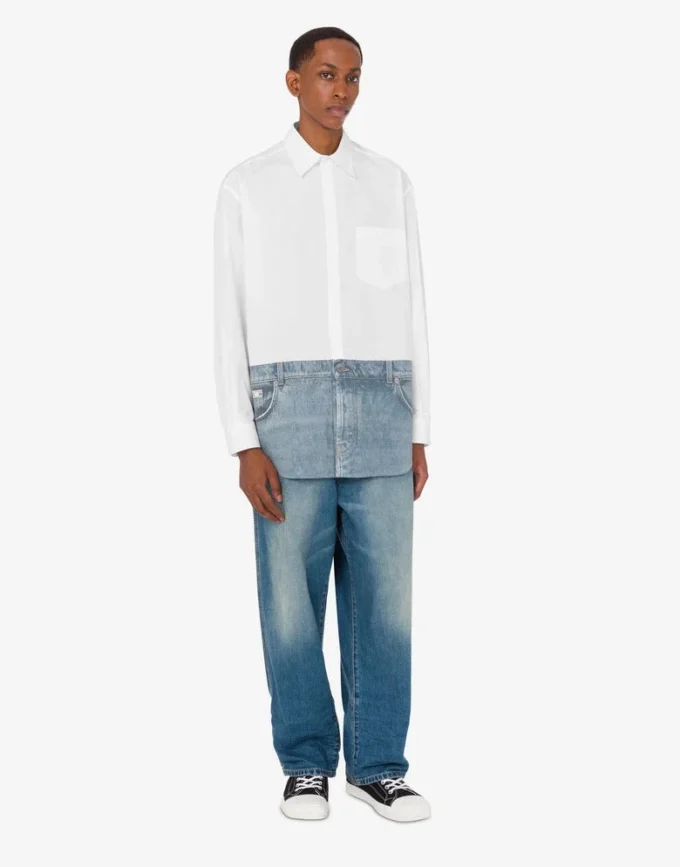 Printed cotton poplin shirt