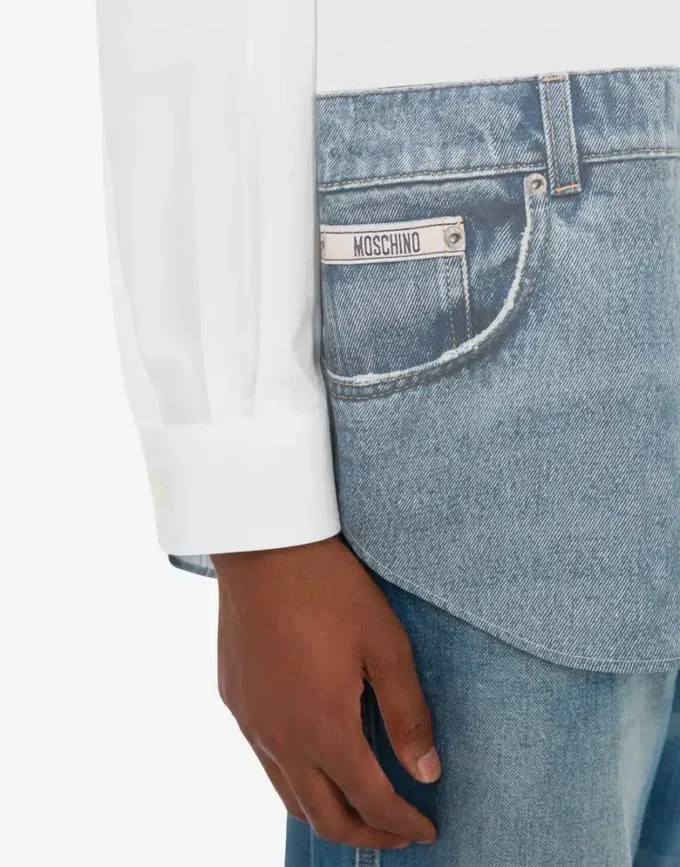 Printed cotton poplin shirt