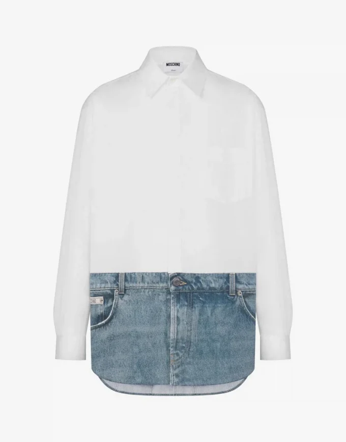 Printed cotton poplin shirt