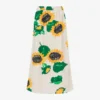 Printed cotton poplin skirt