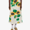 Printed cotton poplin skirt