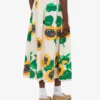 Printed cotton poplin skirt
