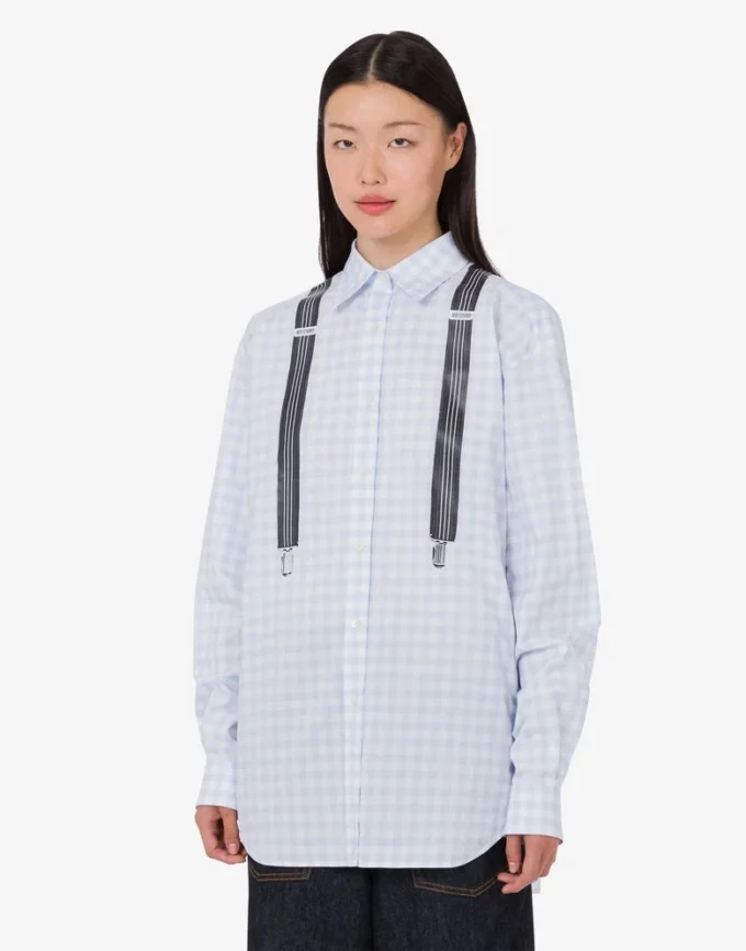 Printed cotton vichy shirt