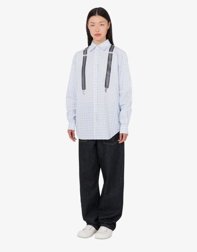 Printed cotton vichy shirt