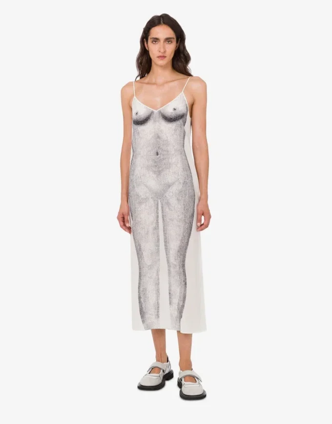 Printed crepe dress