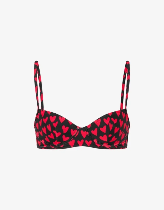 Printed lycra bikini top