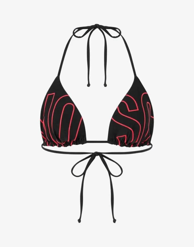 Printed lycra bikini top