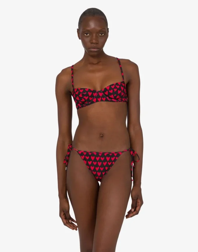 Printed lycra bikini top