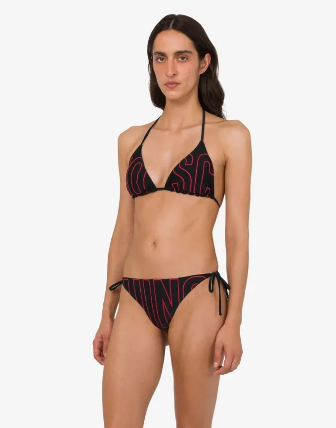 Printed lycra bikini top