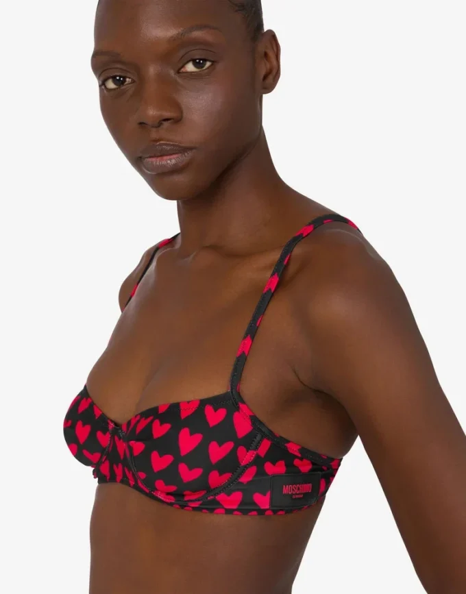 Printed lycra bikini top