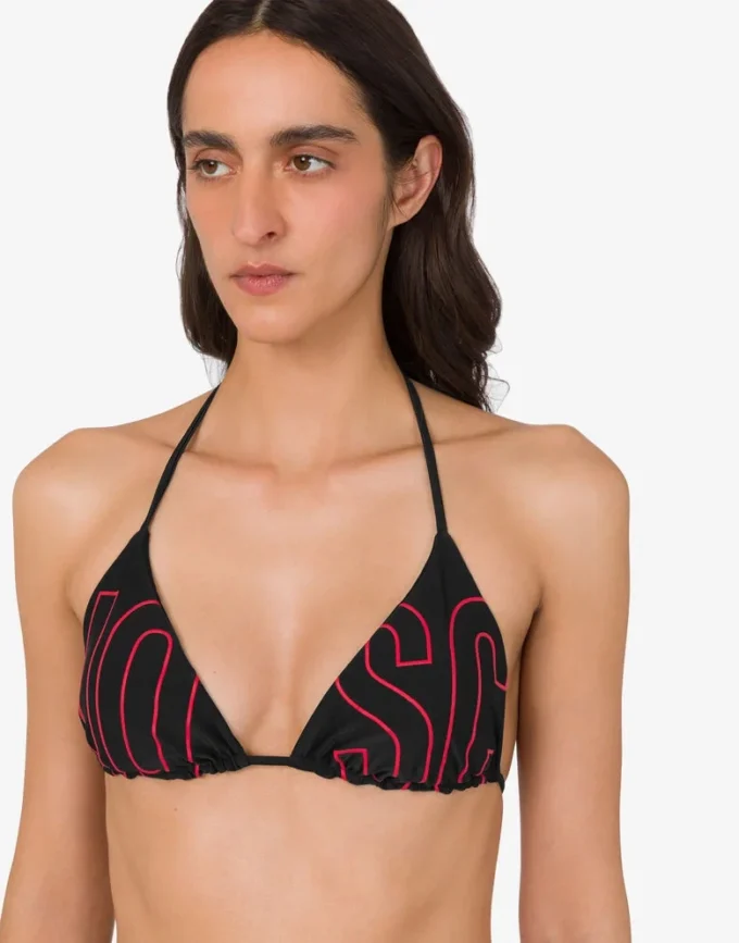 Printed lycra bikini top