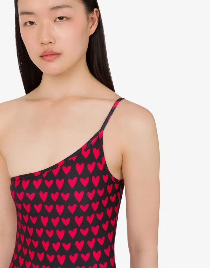 Printed lycra one-piece swimsuit