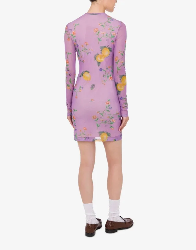 Printed mesh dress