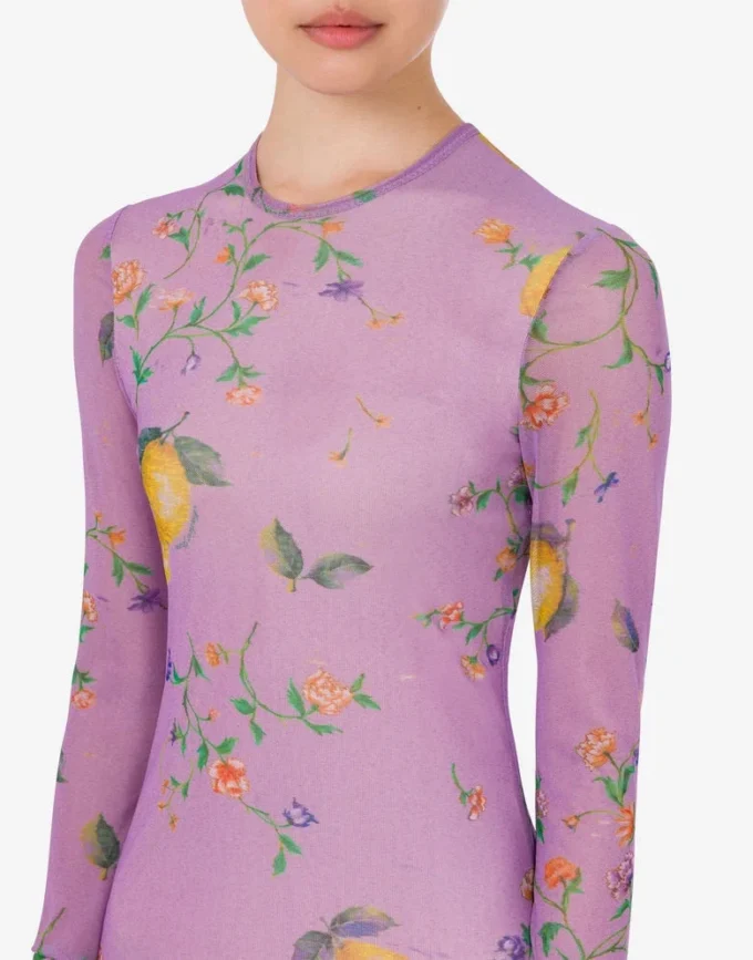Printed mesh dress