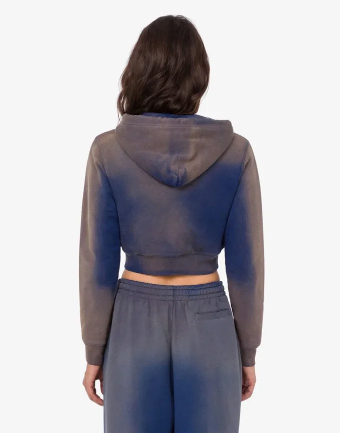 Printed organic cotton crop sweatshirt