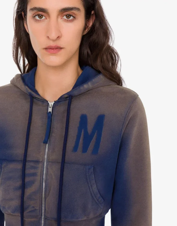 Printed organic cotton crop sweatshirt