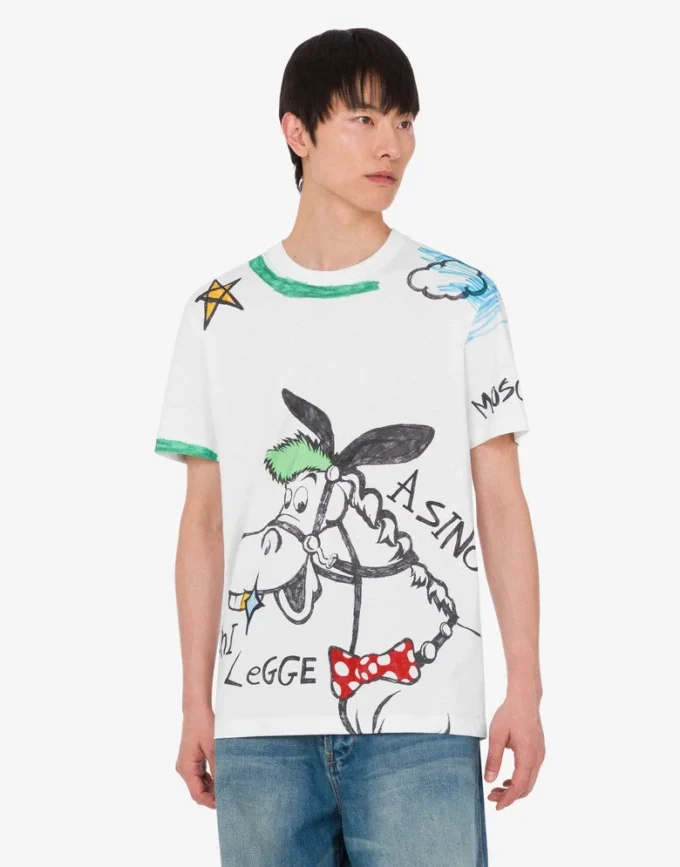 Printed organic cotton jersey T-shirt