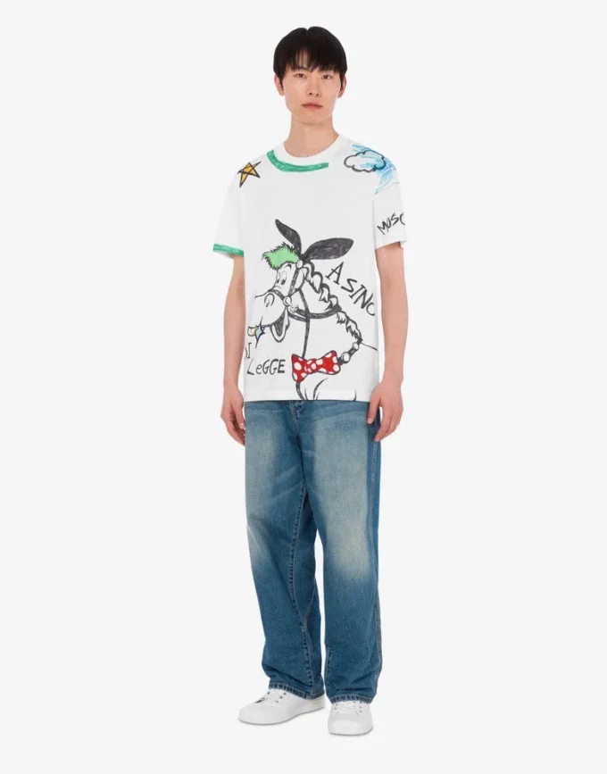 Printed organic cotton jersey T-shirt
