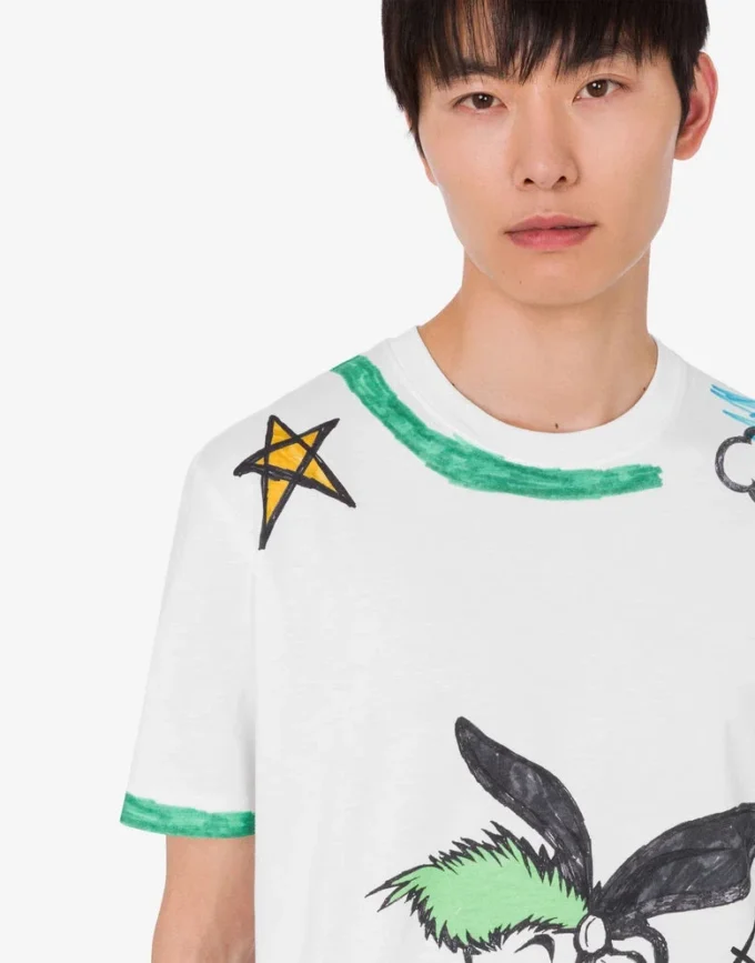 Printed organic cotton jersey T-shirt