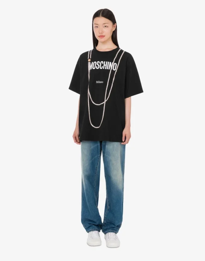 Printed organic cotton jersey T-shirt