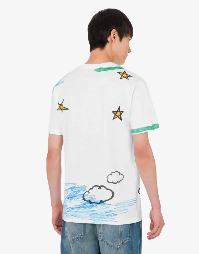 Printed organic cotton jersey T-shirt