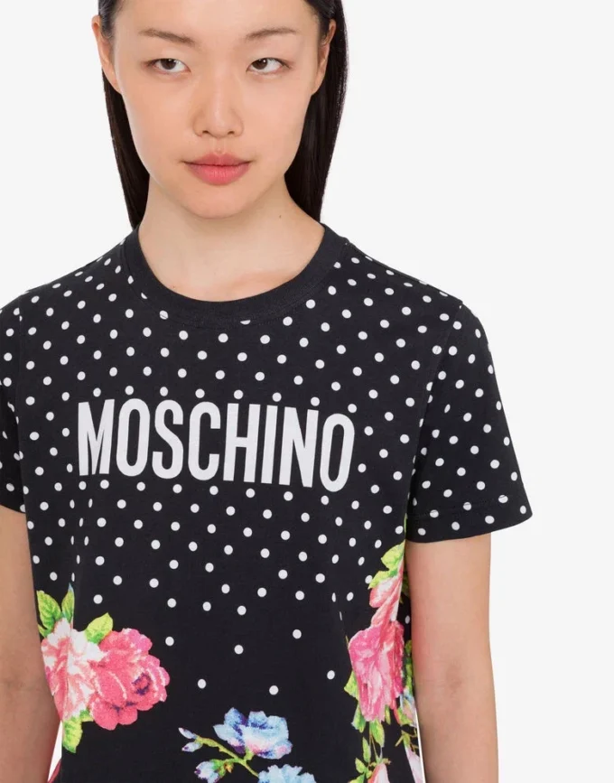 Printed organic cotton jersey T-shirt