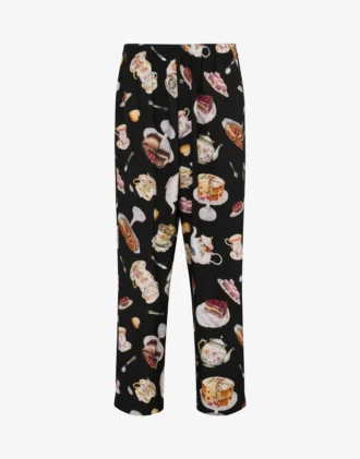 Printed satin pants
