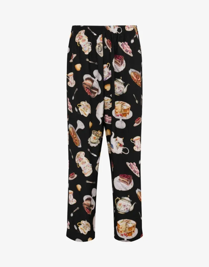Printed satin pants