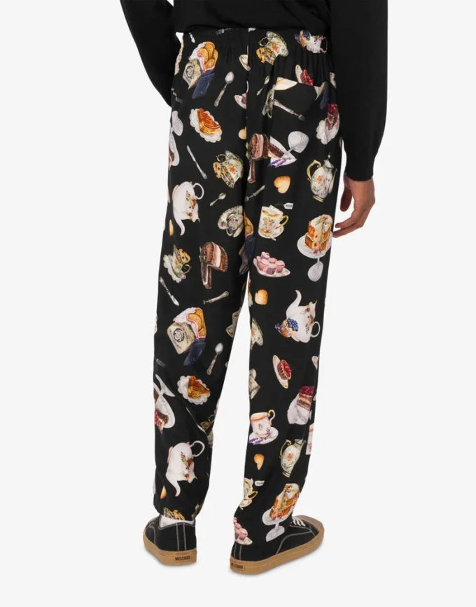 Printed satin pants