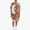 Printed silk Bermuda shorts