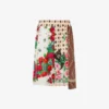 Printed silk Bermuda shorts