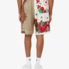 Printed silk Bermuda shorts